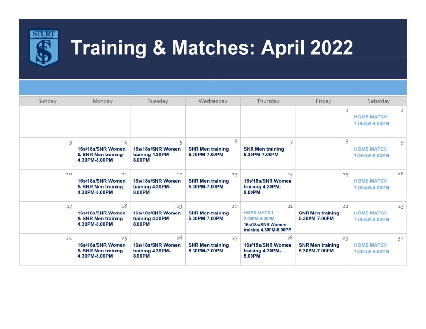 Unley Oval Match and Training Schedule Sturt Football Club